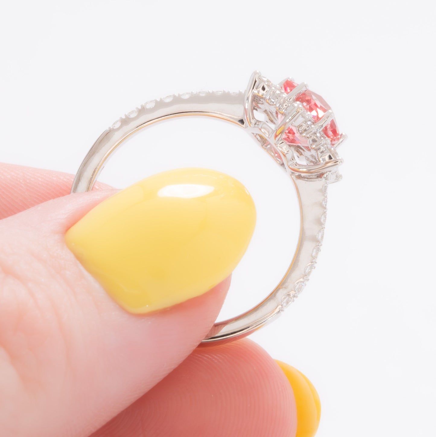 aurora halo snowflake inspired engagement ring