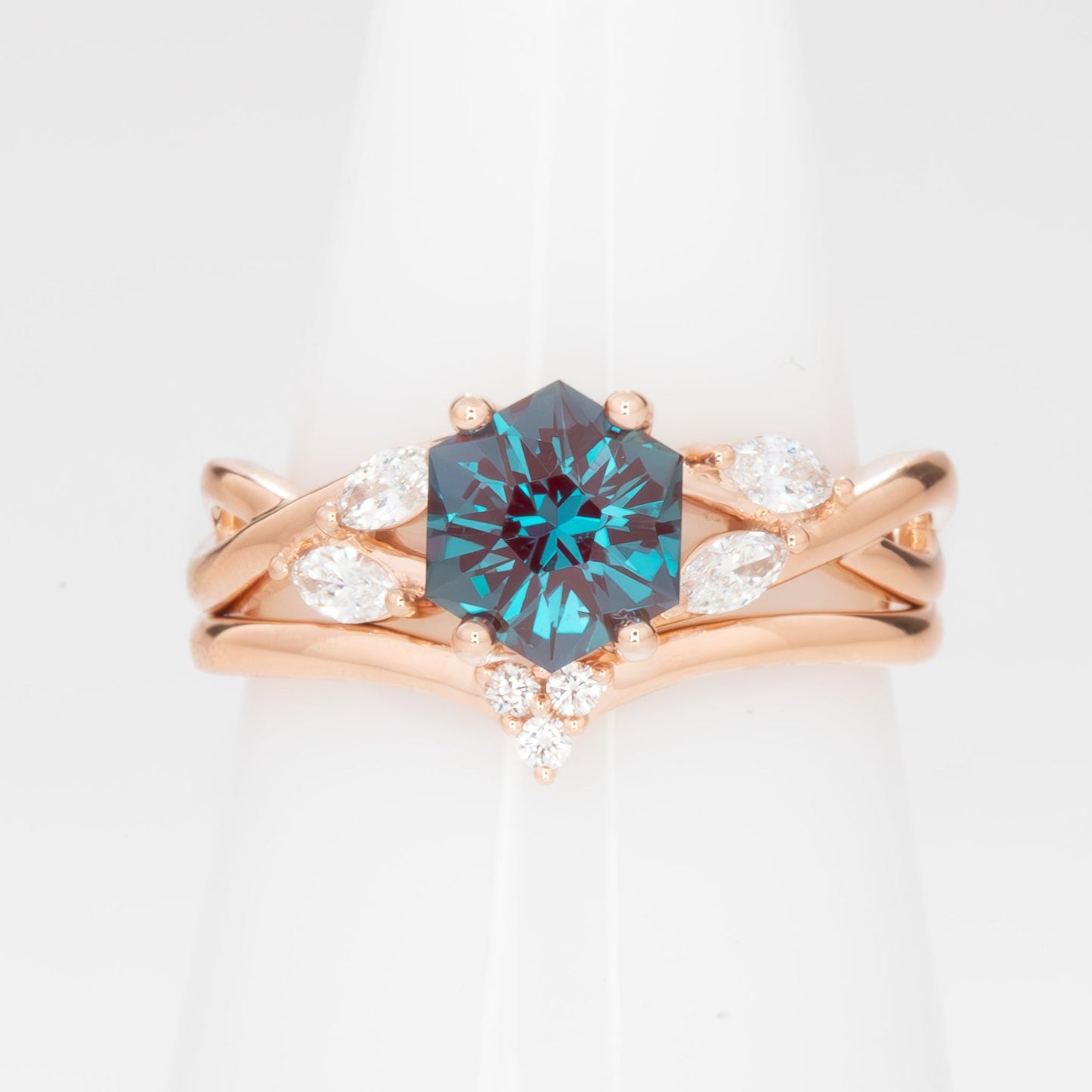 avani engagement ring with hex cut lab alexandrite