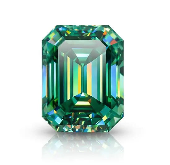 green moissanite step cut