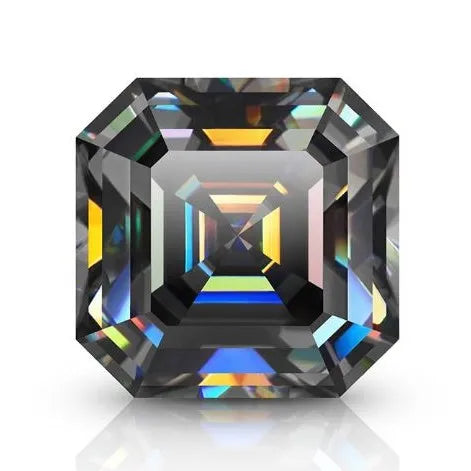 grey moissanite asscher