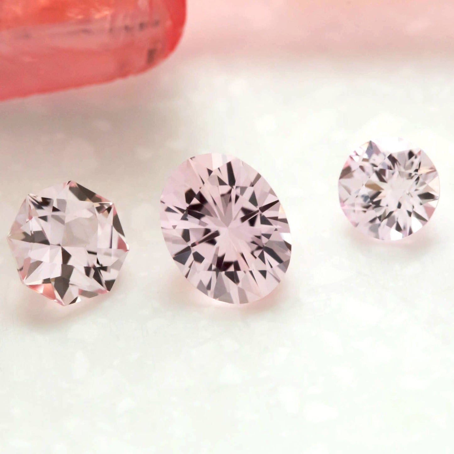 blush pink lab created sapphire
