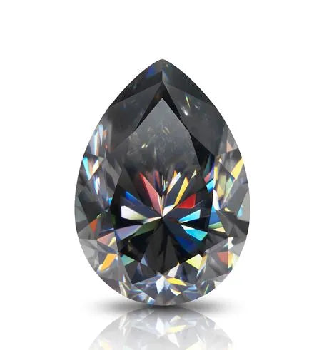 grey moissanite pear
