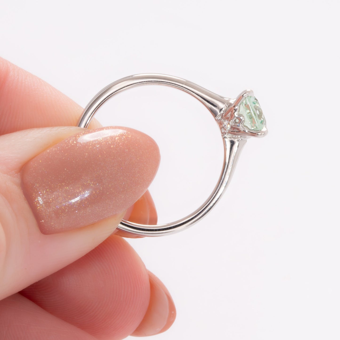 carme solitaire with cushion mint lab sapphire