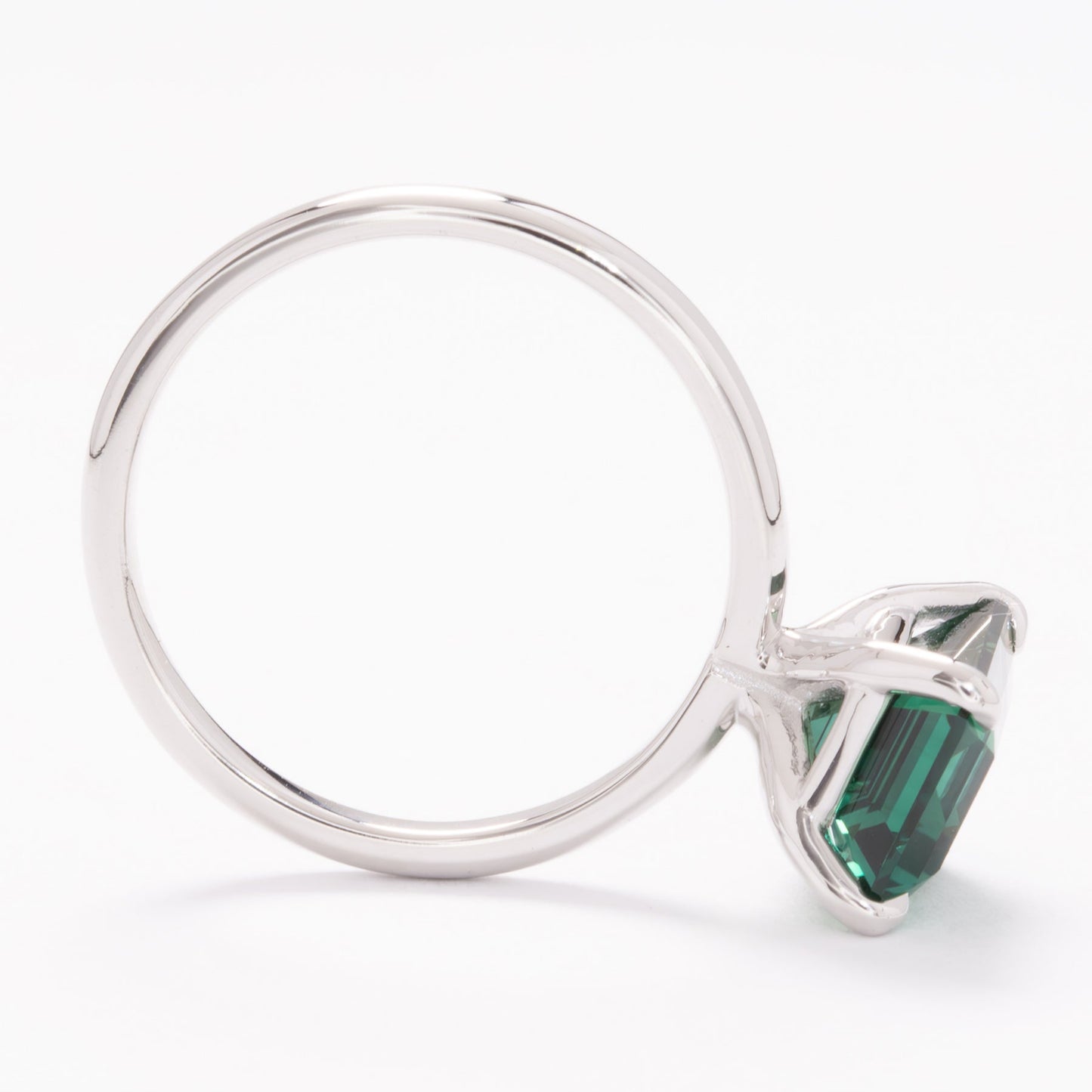charmaine solitaire ring with green lab sapphire step cut