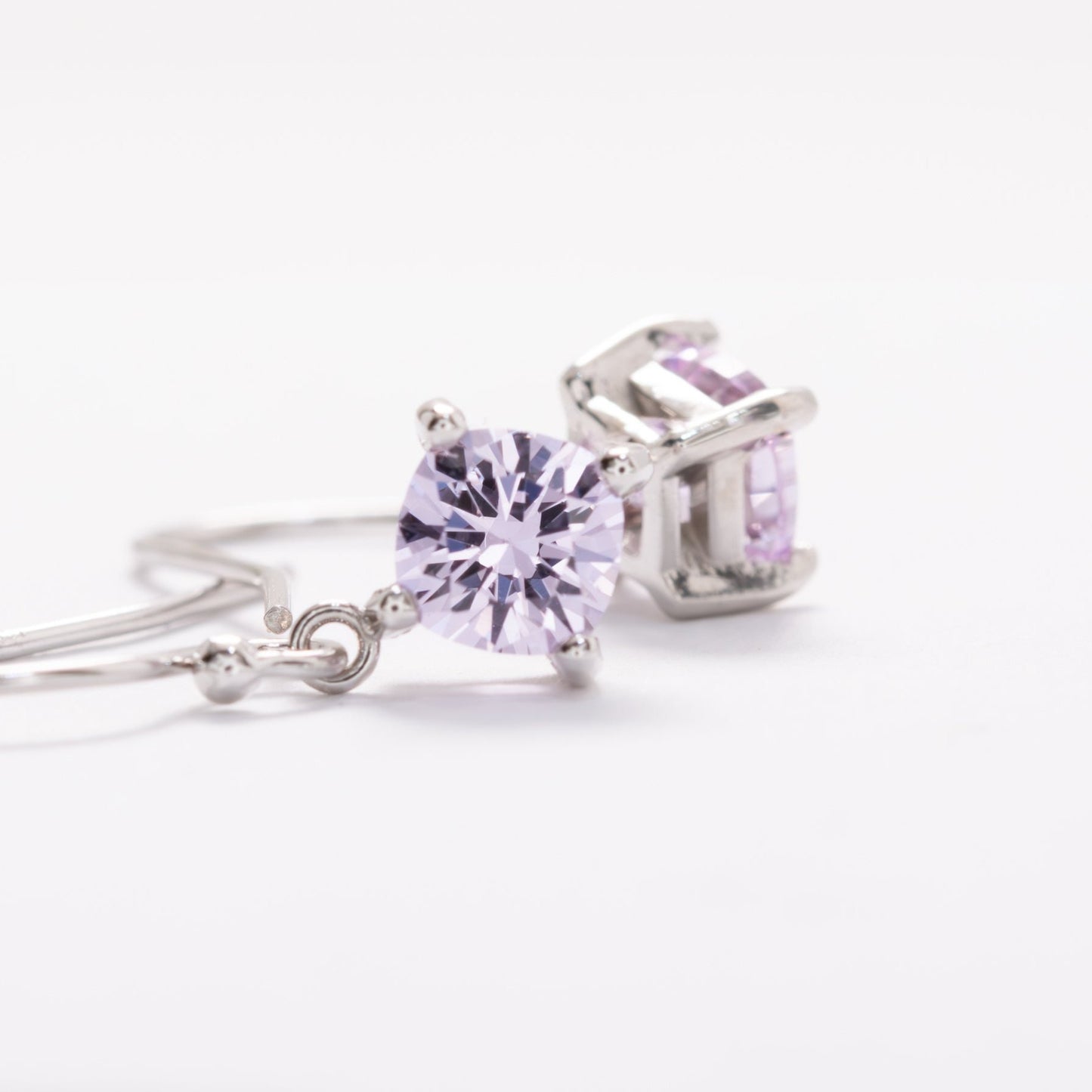 cushion cut lavender yag earrings