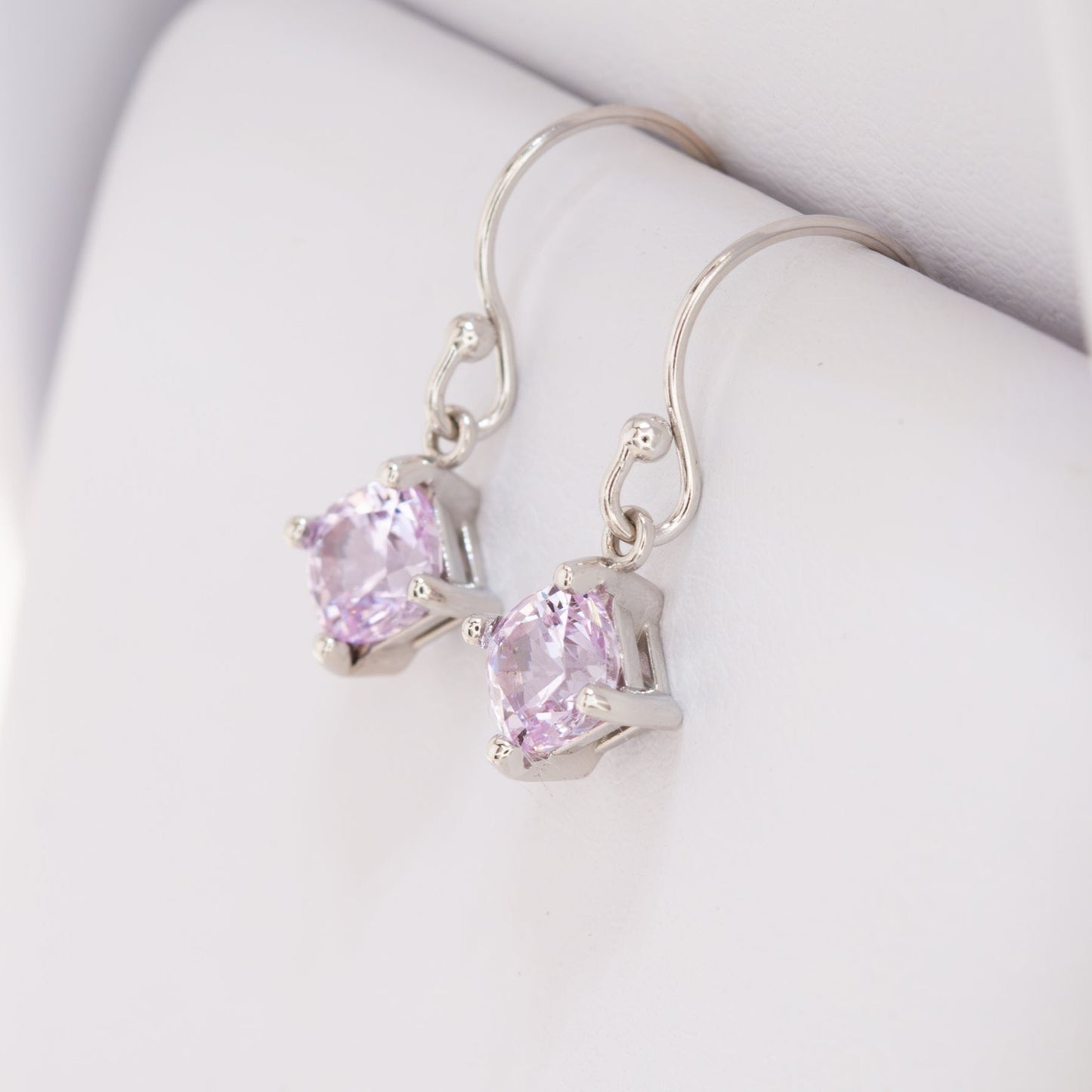 cushion cut lavender yag earrings