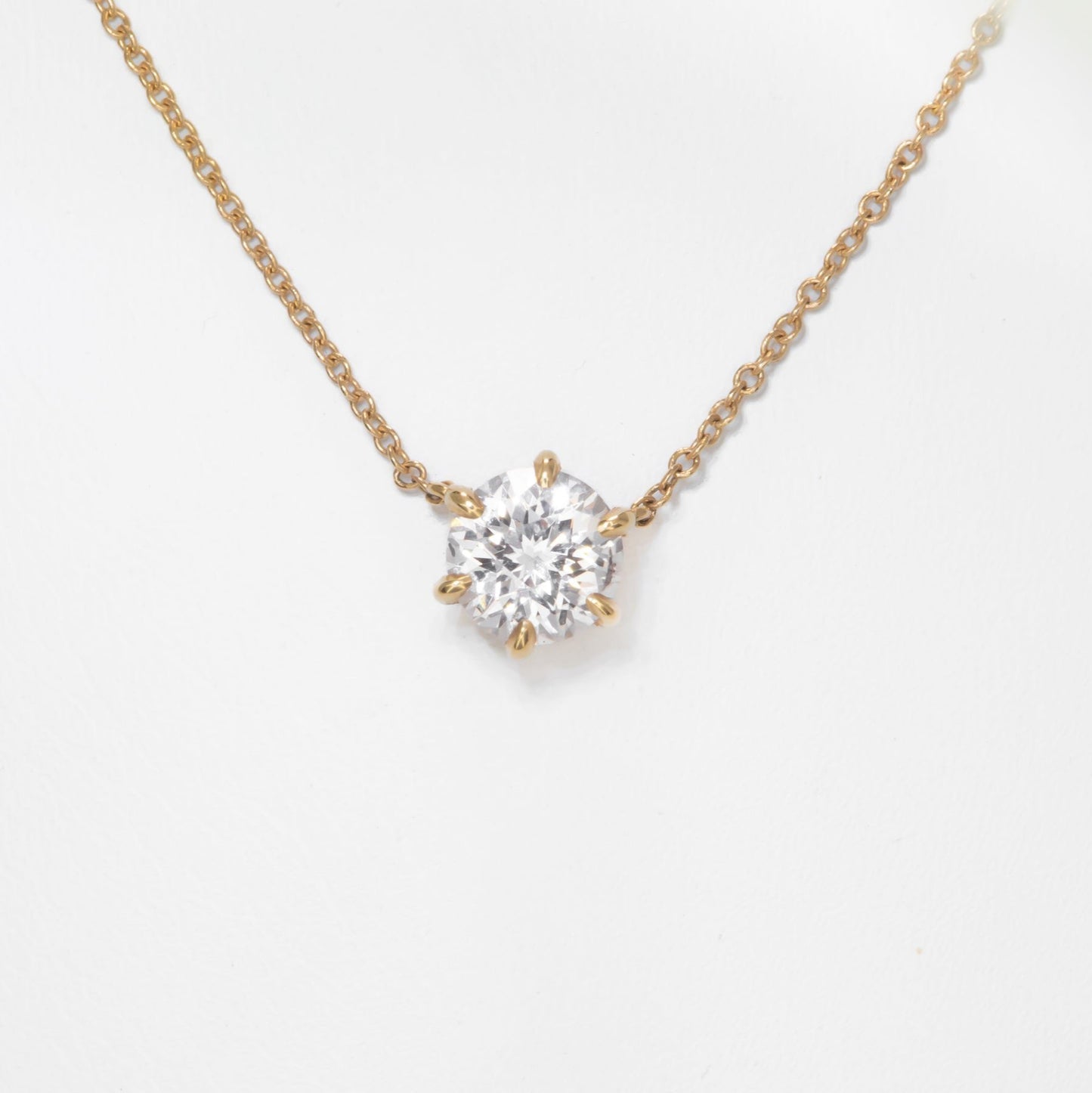 cygni necklace in rose gold and white lab sapphire