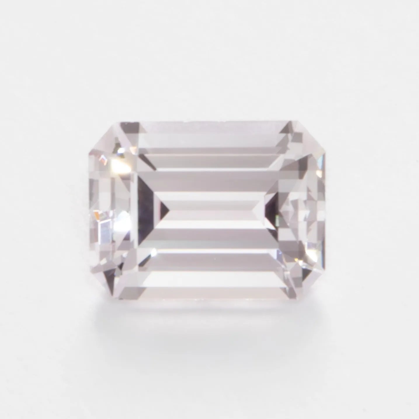 pale pink lab sapphire step cut