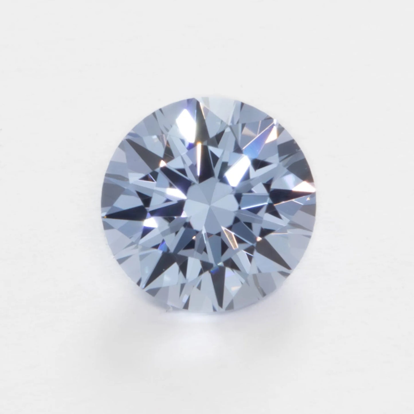 light blue lab sapphire round brilliant