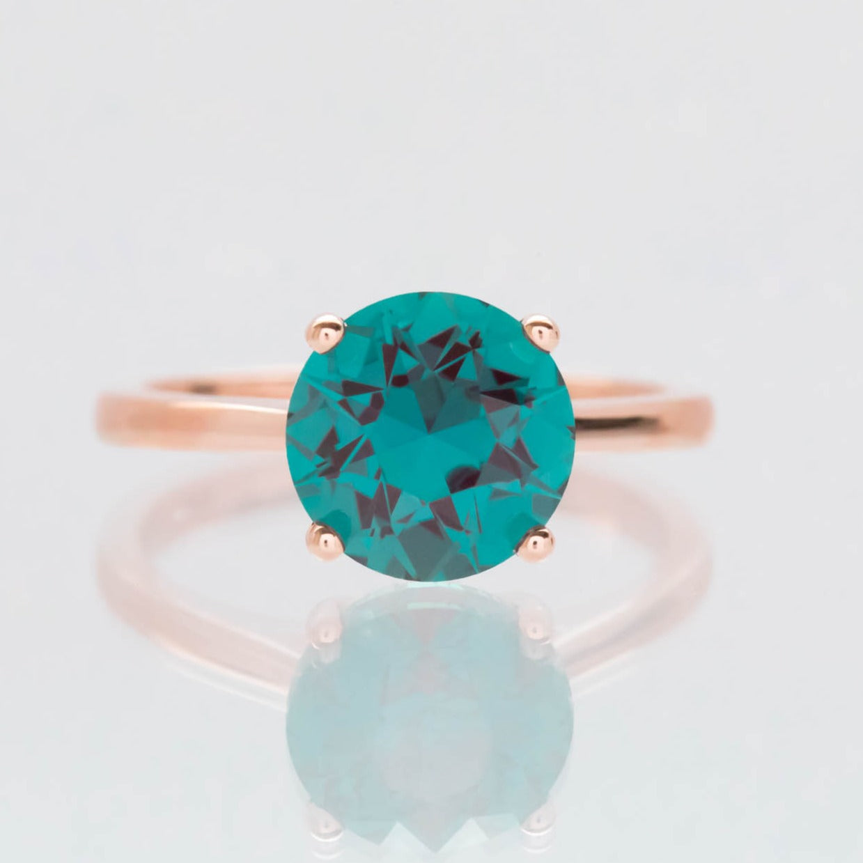 double hidden halo engagement ring with round lab alexandrite