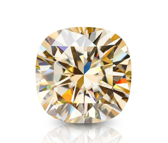 champagne moissanite cushion