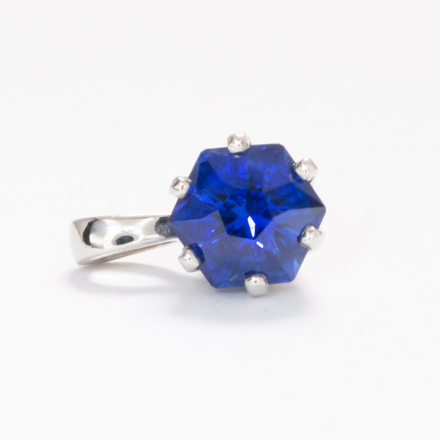 eridanus necklace with hex cut royal blue lab sapphire