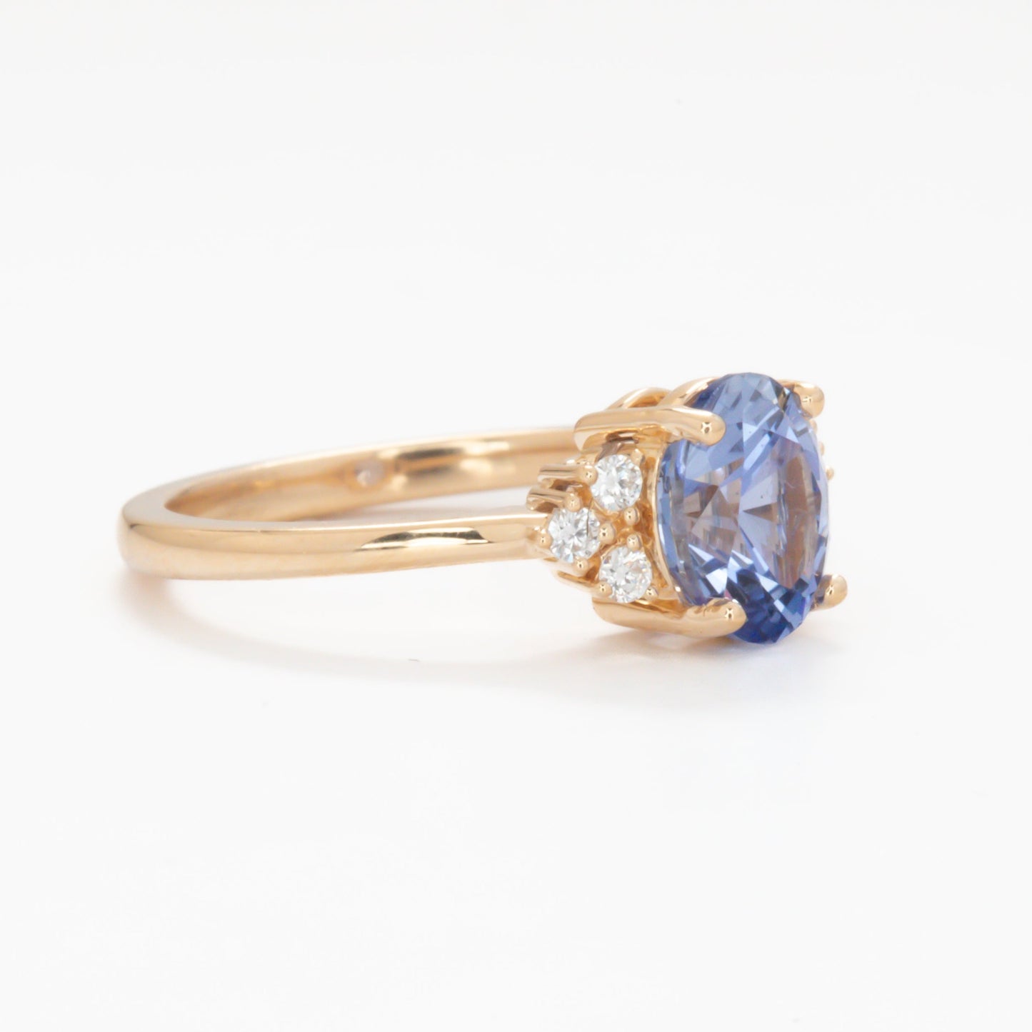 esilda engagement ring yellow gold and blue lab sapphire
