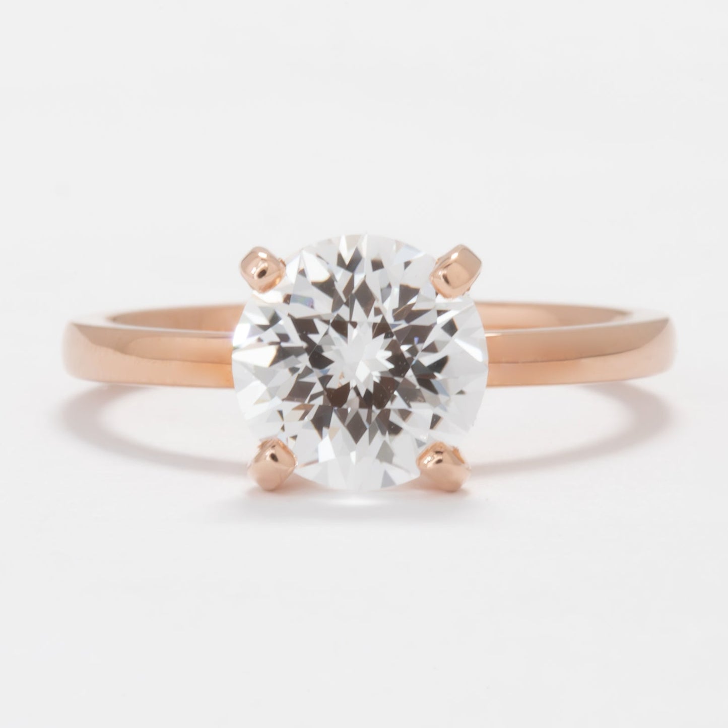 evie solitaire engagement ring white lab sapphire round