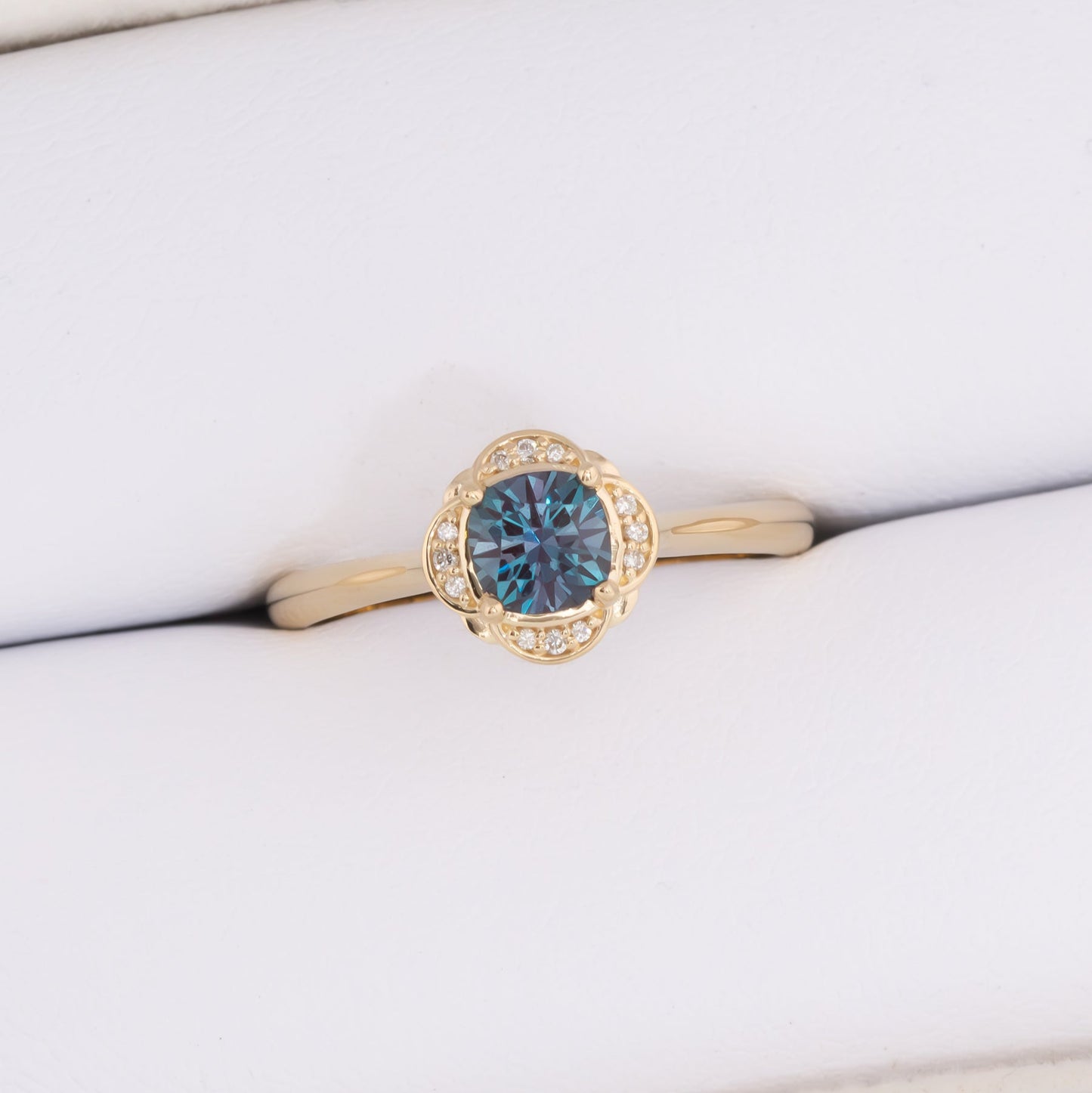 cushion lab alexandrite engagement ring