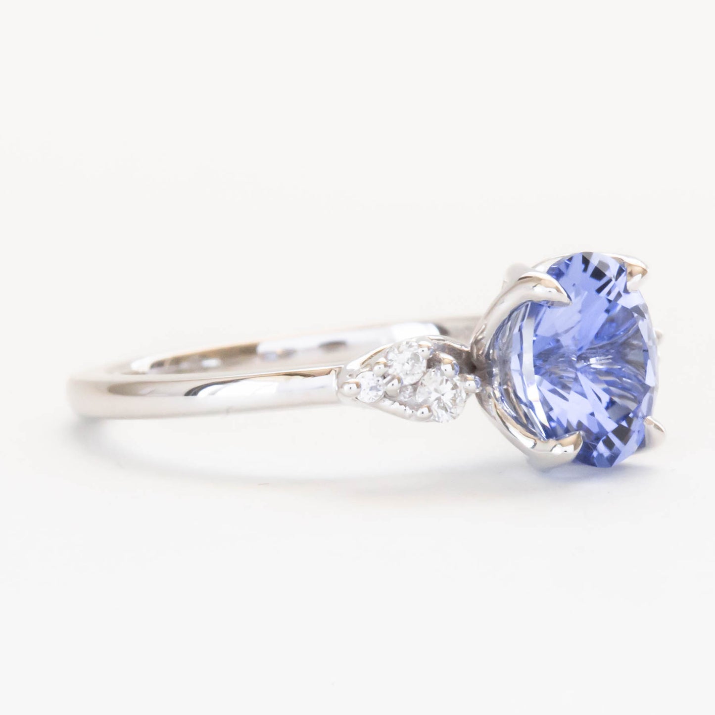 blue lab sapphire oval engagement ring, nature inspired