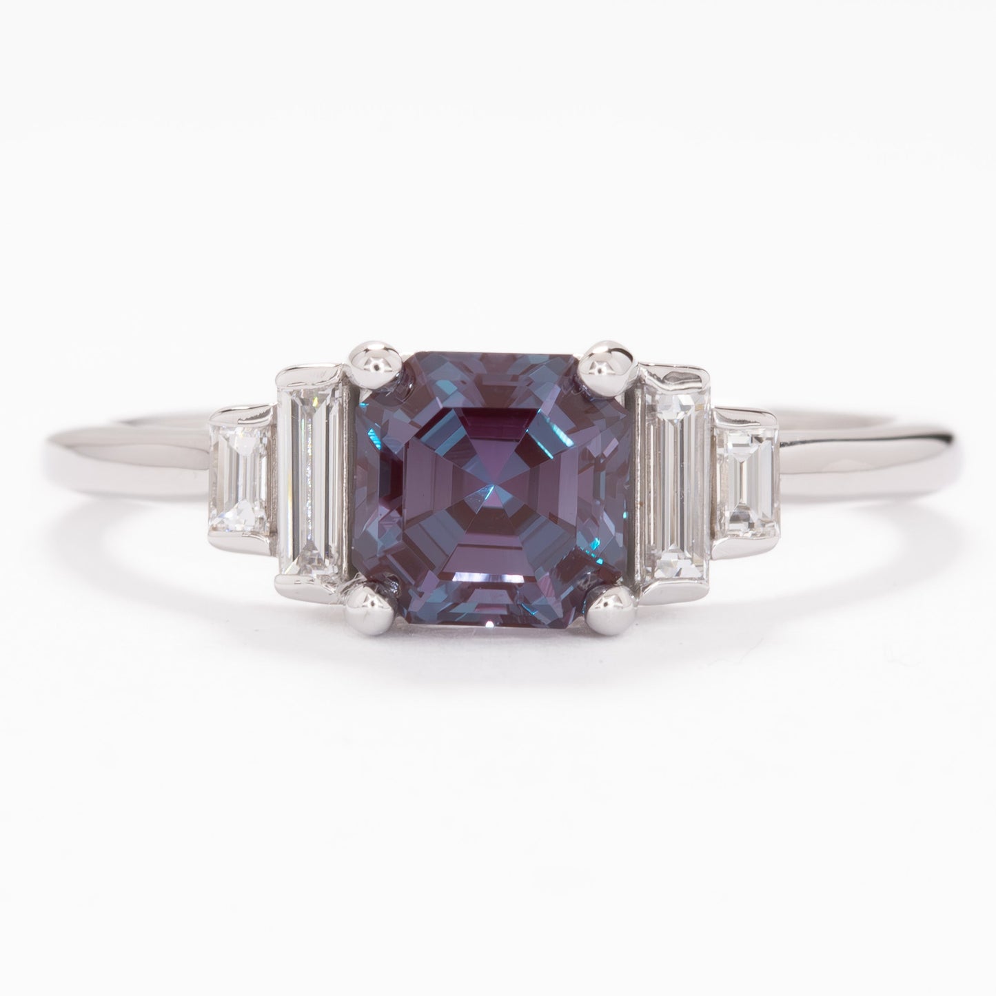 journey ring with asscher cut lab alexandrite