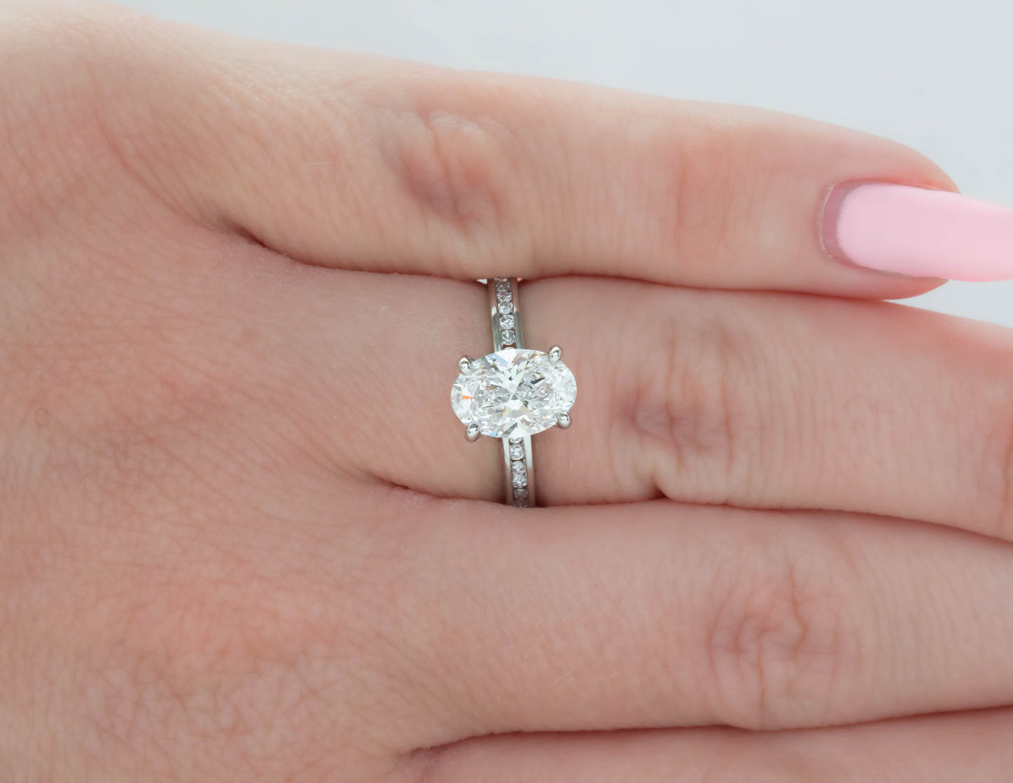 oval lab diamond engagement ring