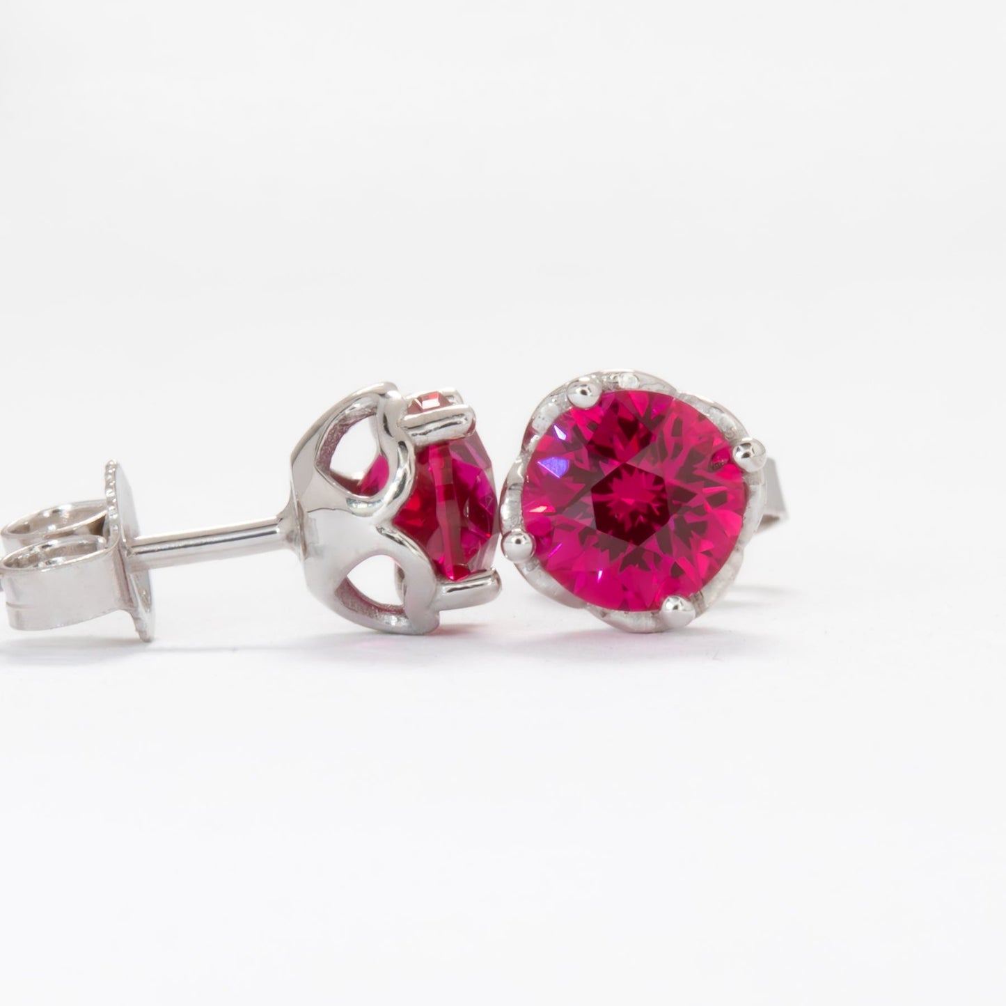 lab ruby everly earrings in white gold