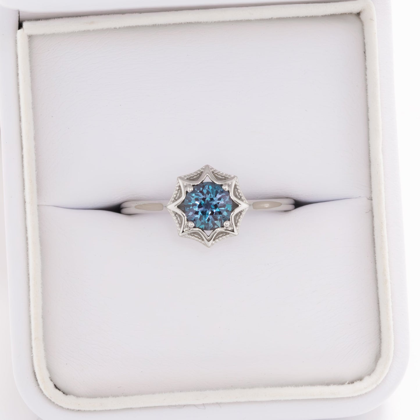 maia sunburst solitaire ring