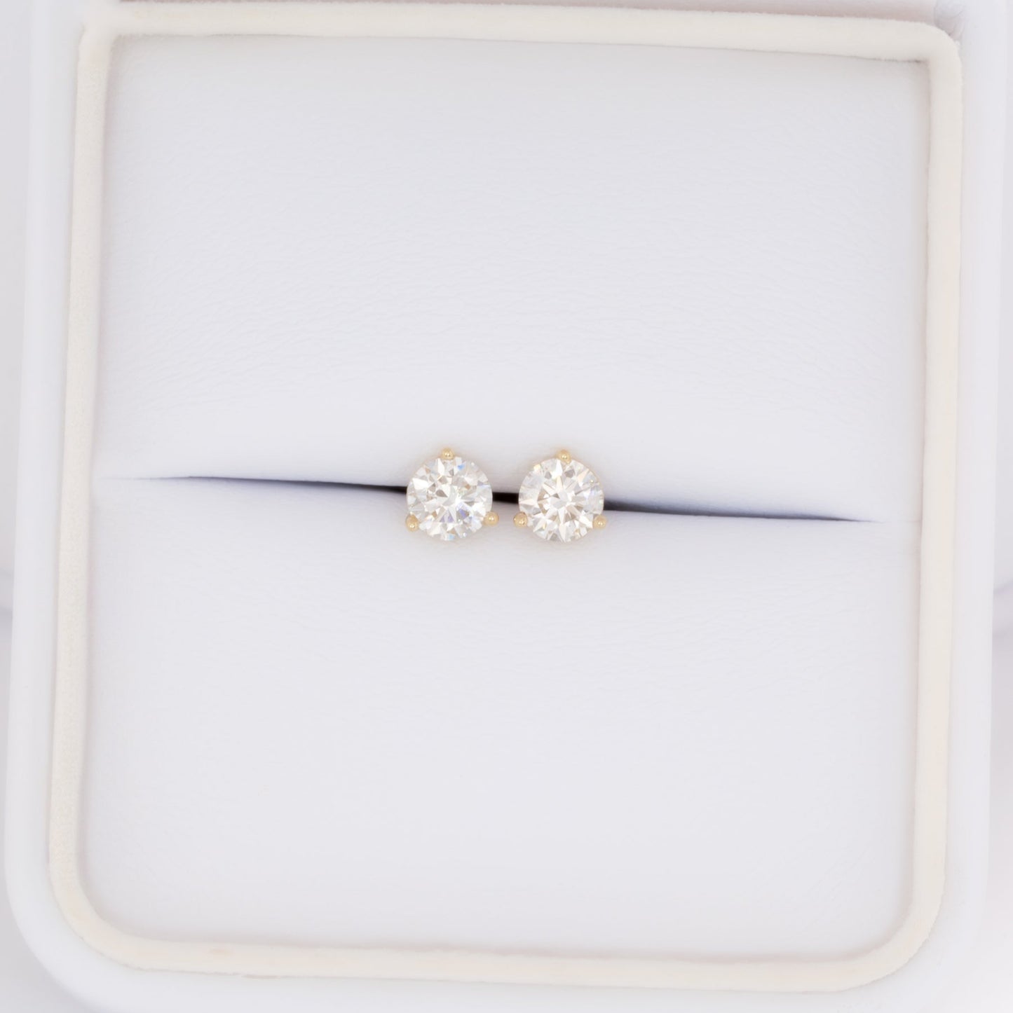 yellow gold lab diamond earrings