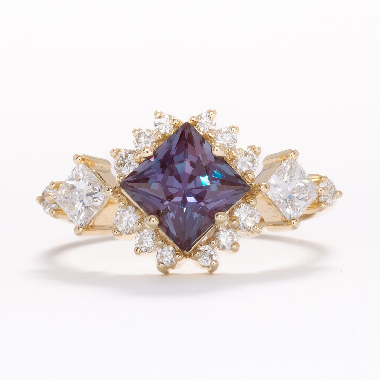 melissa ring with princess cut lab alexandrite