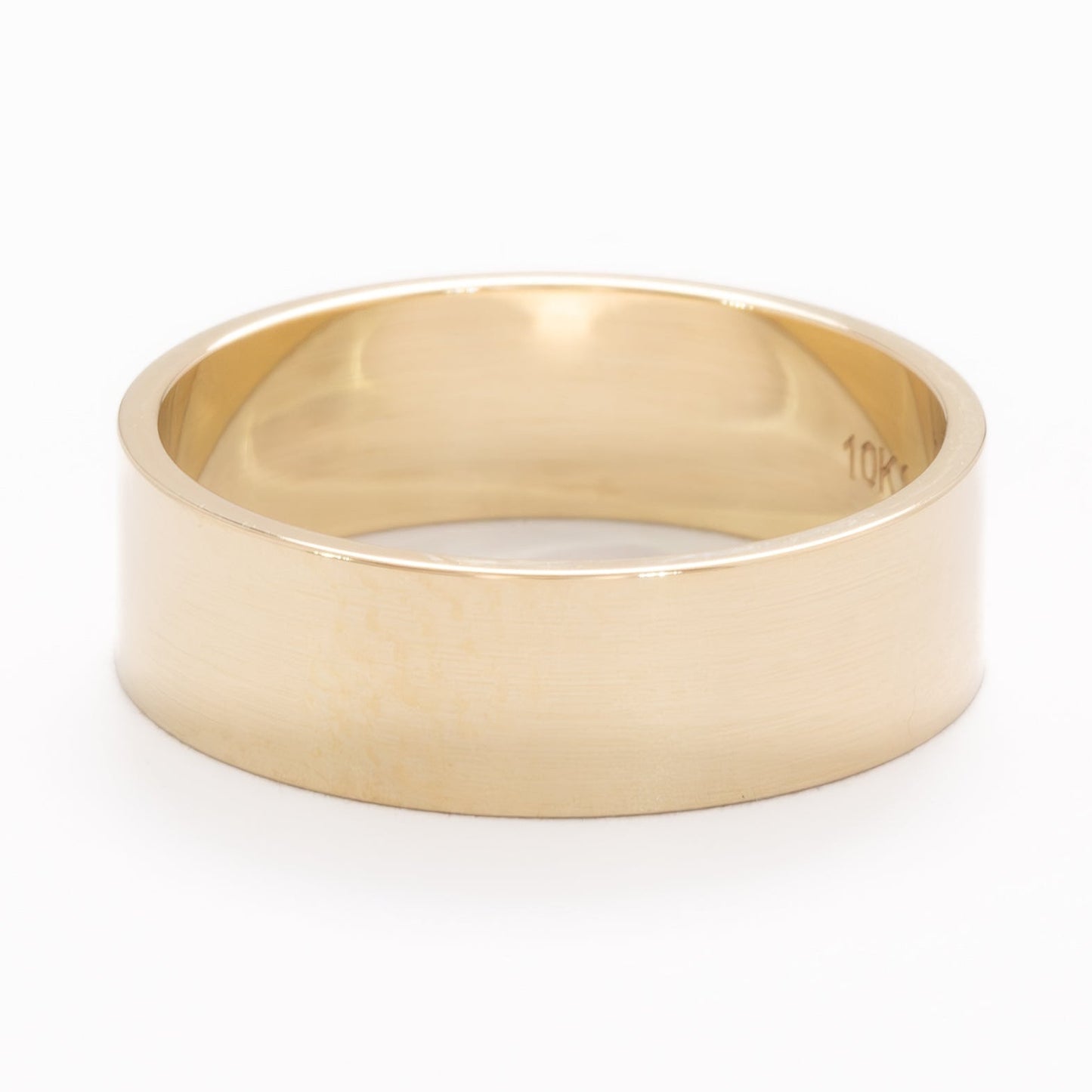 mens flat band in yellow gold