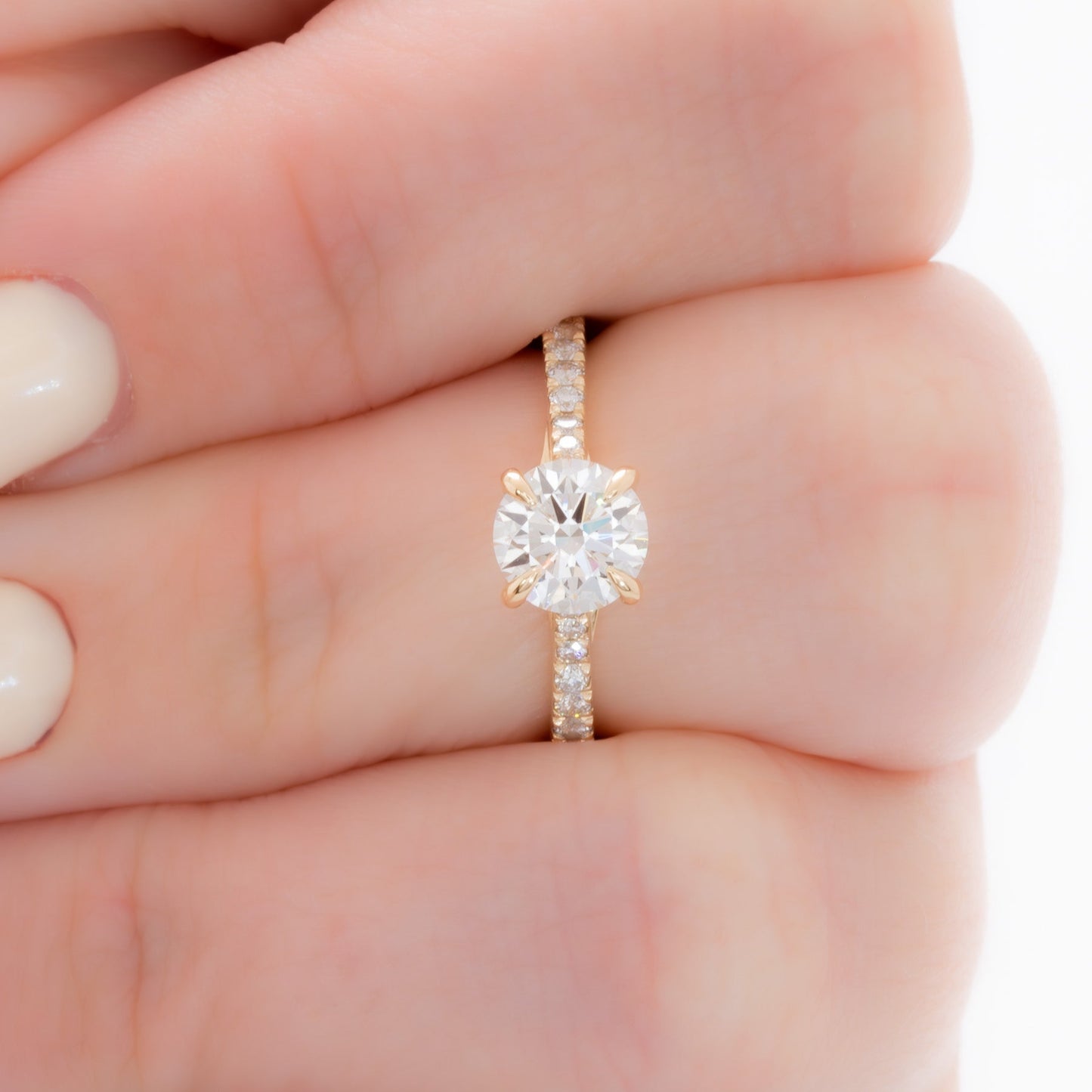 mikayla engagement ring round brilliant lab diamond
