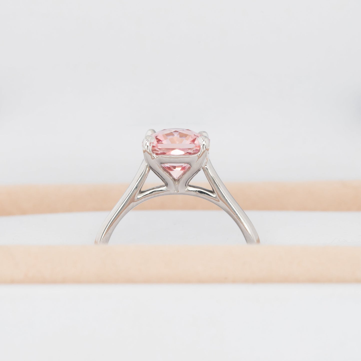 nanea knife edge ring with pink lab sapphire