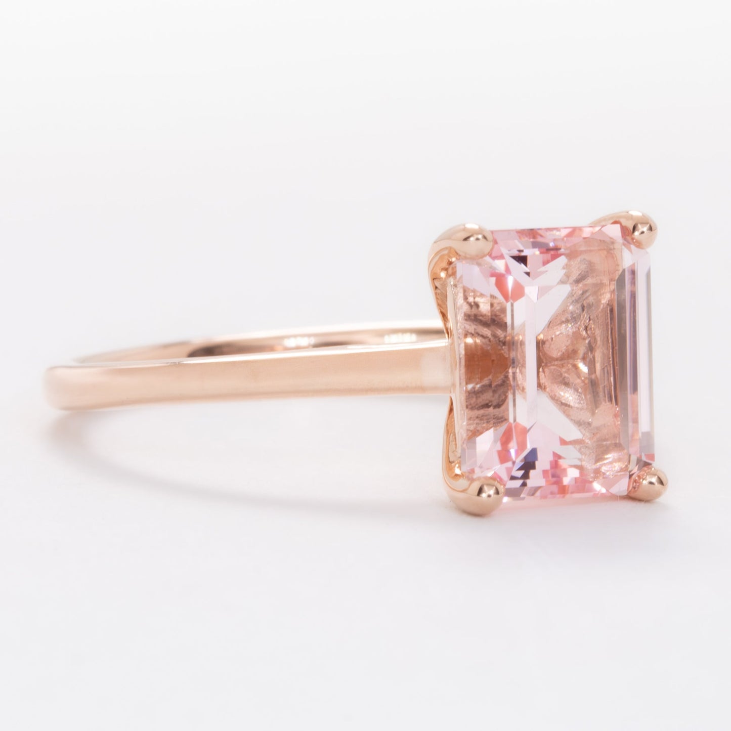 nanea solitaire engagement ring with pink step cut lab sapphire