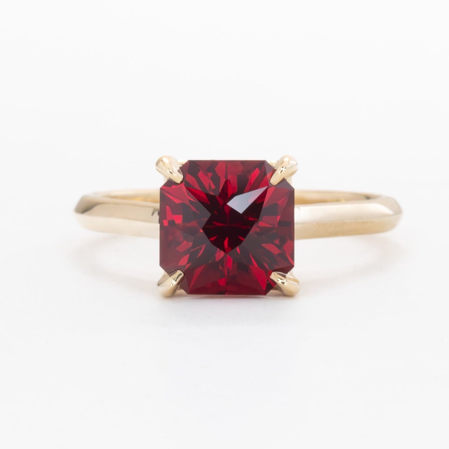 nanea solitaire in lab ruby and yellow gold