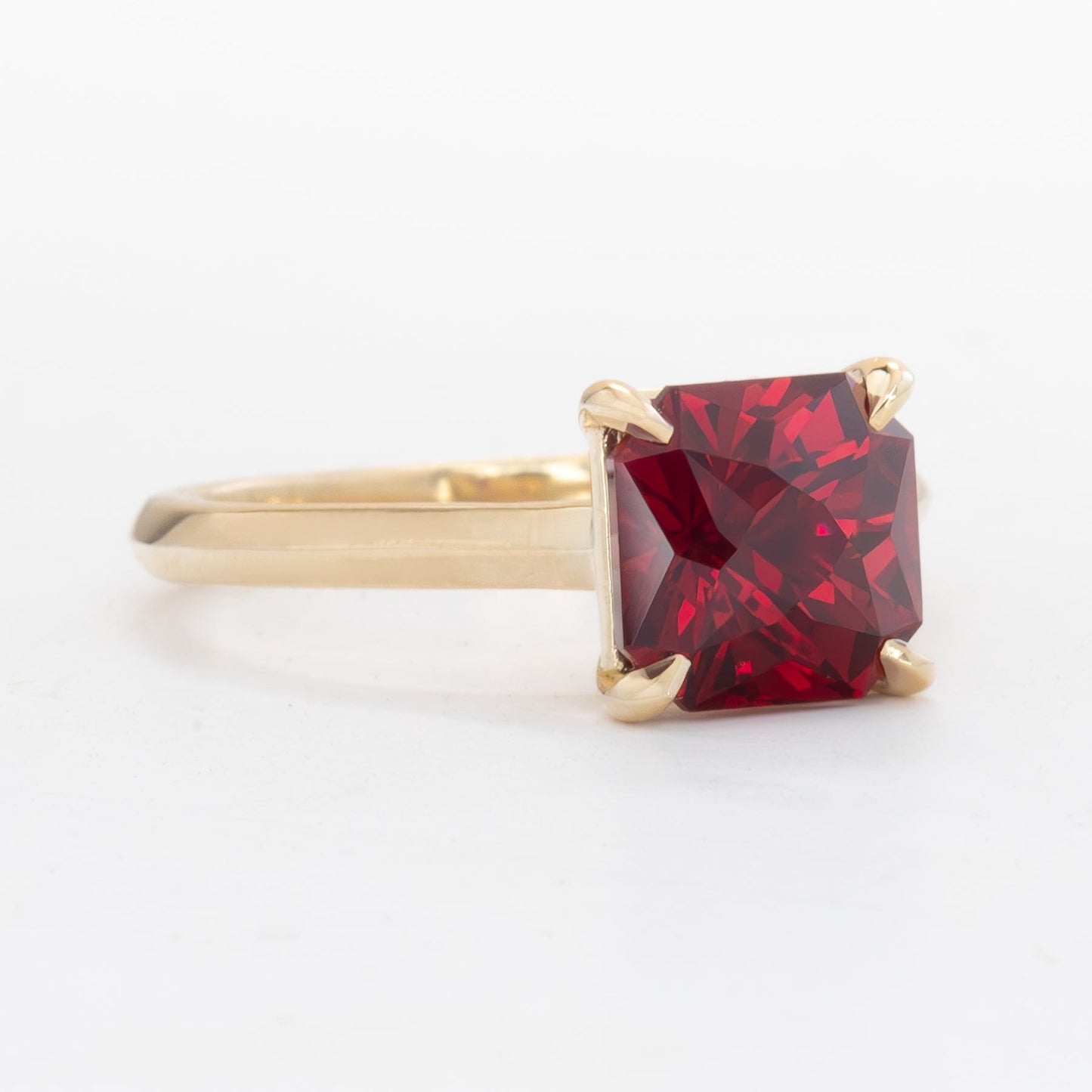 nanea solitaire in lab ruby and yellow gold