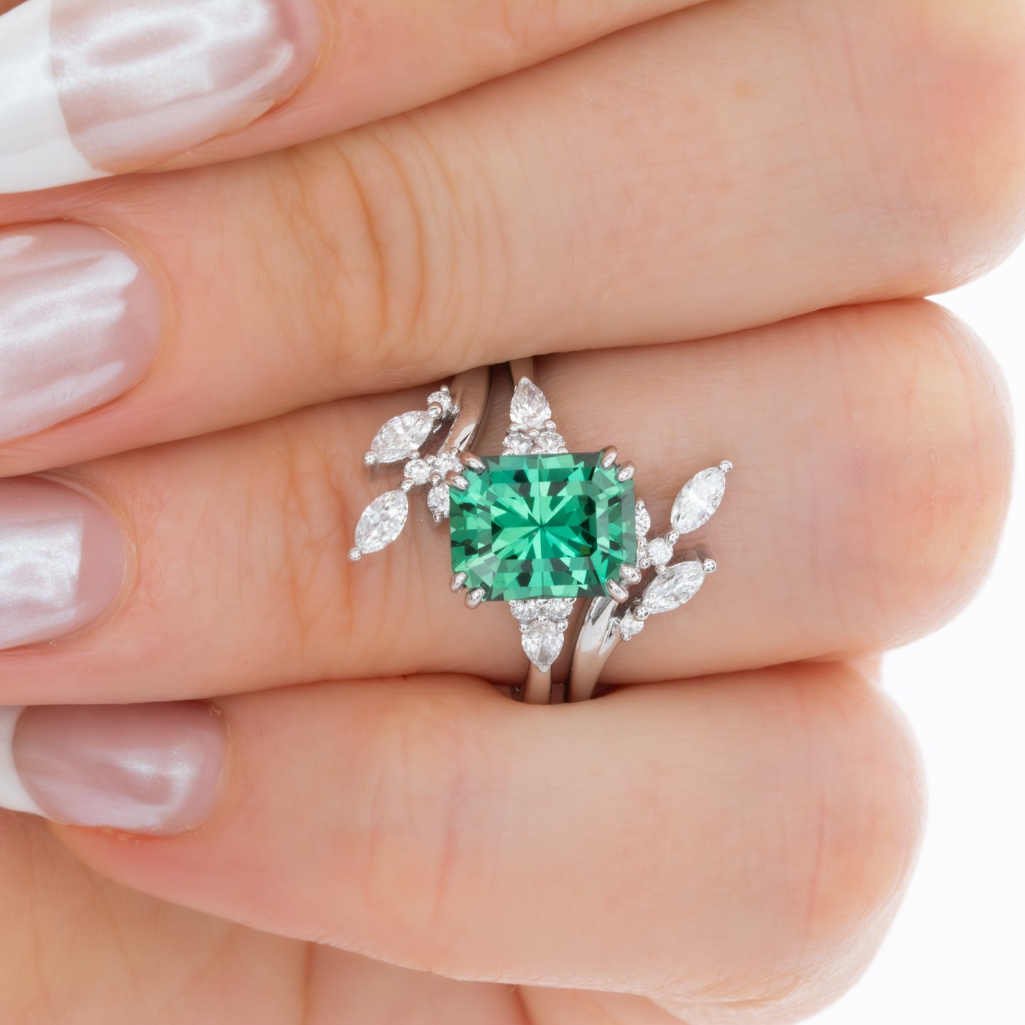 natalia engagement ring with nature inspire wrapped band