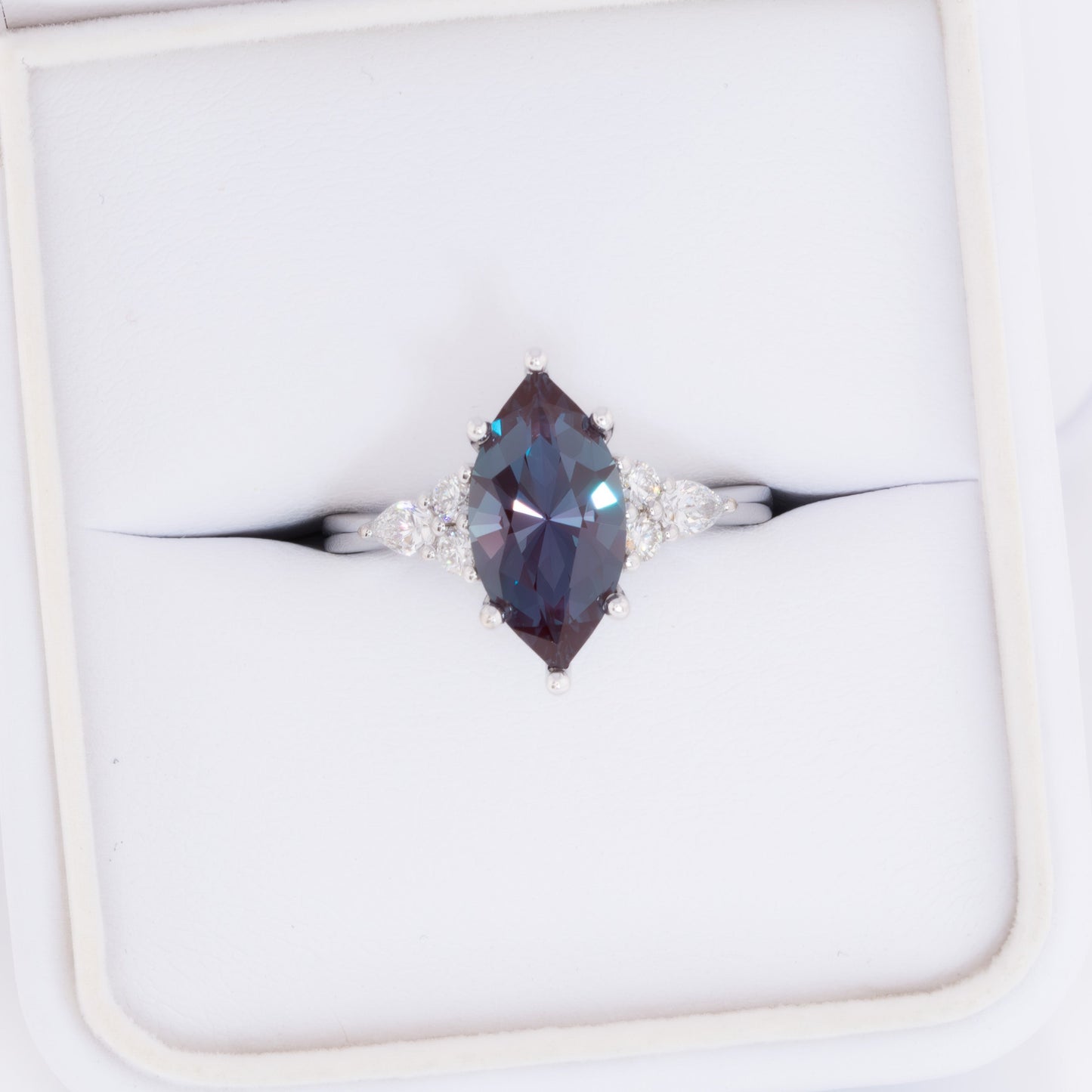 natalia ring with marquise lab alexandrite