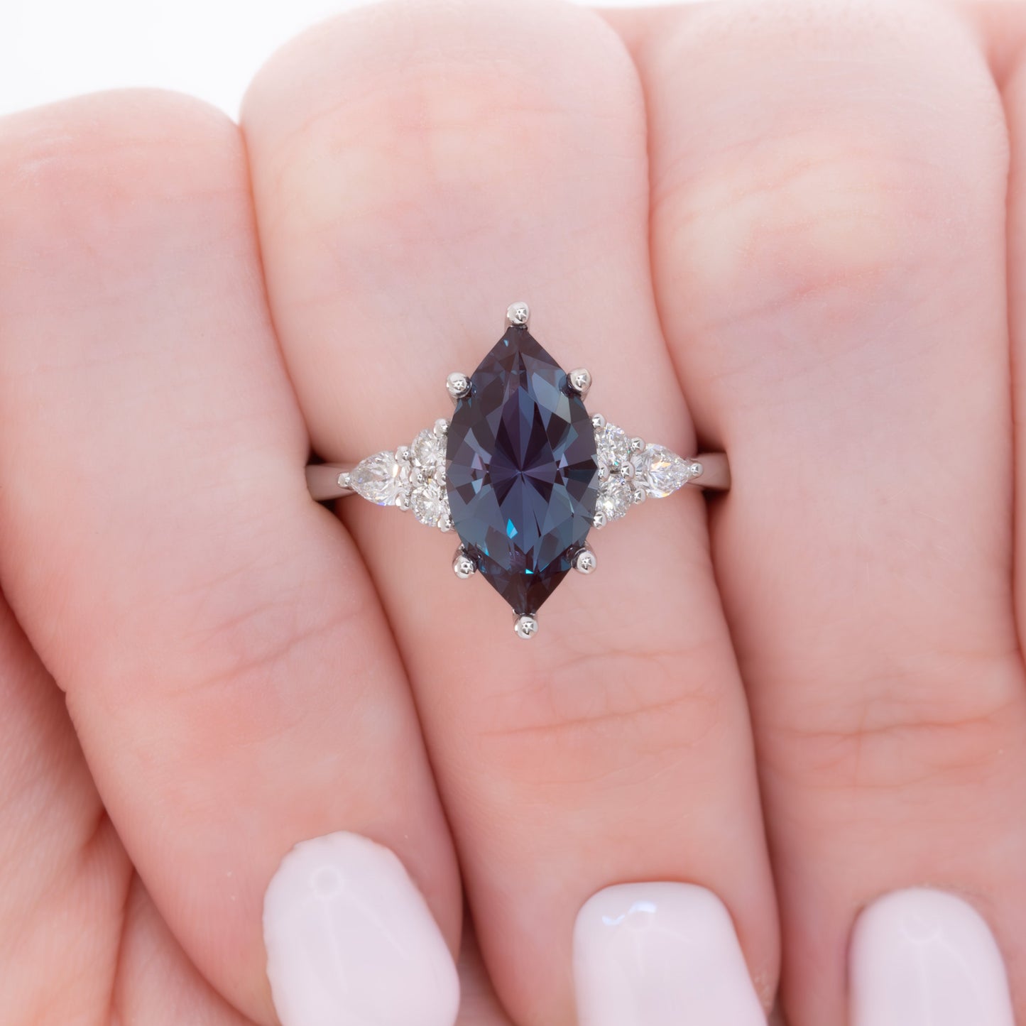 natalia ring with marquise lab alexandrite