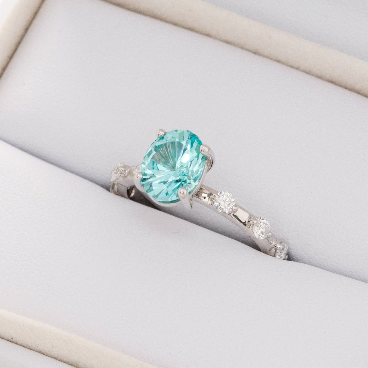 nyla oval engagement ring with lab diamonds