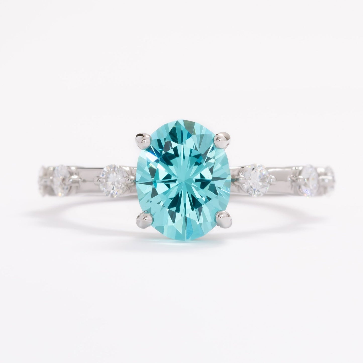 nyla oval engagement ring with lab diamonds
