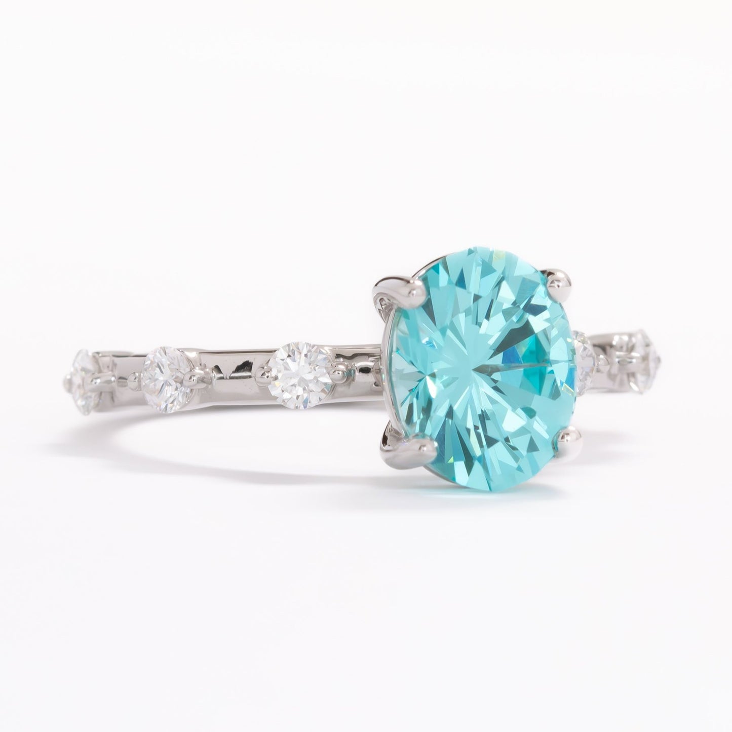 nyla oval engagement ring with lab diamonds