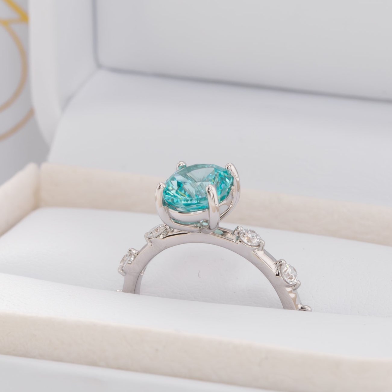 nyla oval engagement ring with lab diamonds