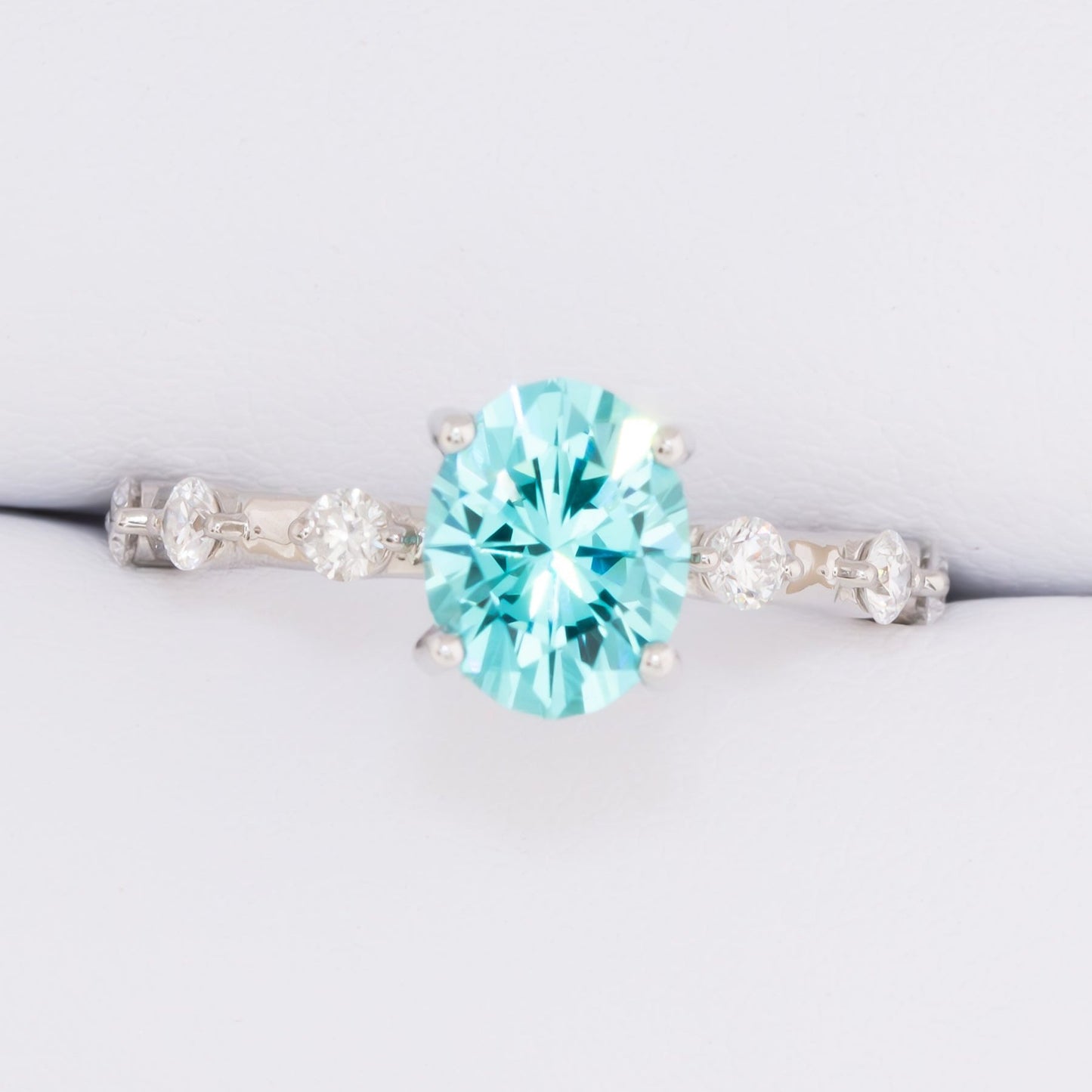 nyla oval engagement ring with lab diamonds