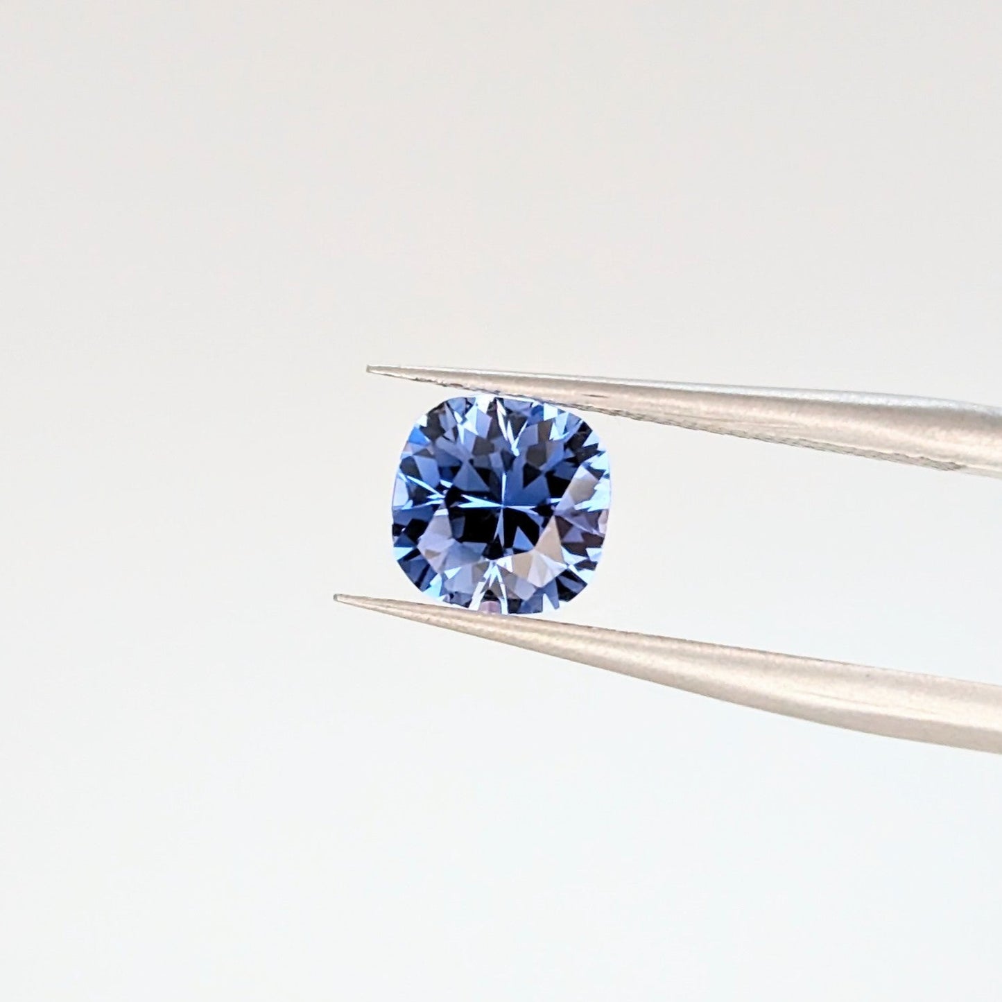 periwinkle blue lab sapphire cushion