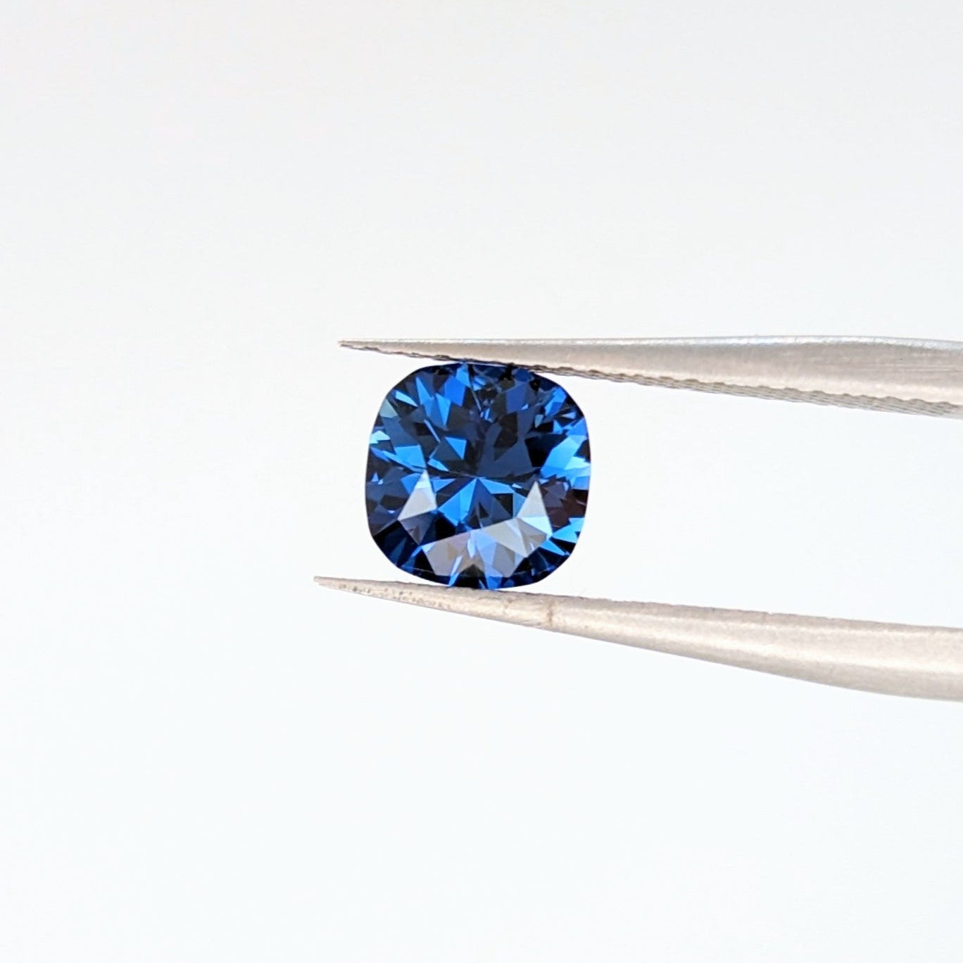 royal blue lab sapphire cushion