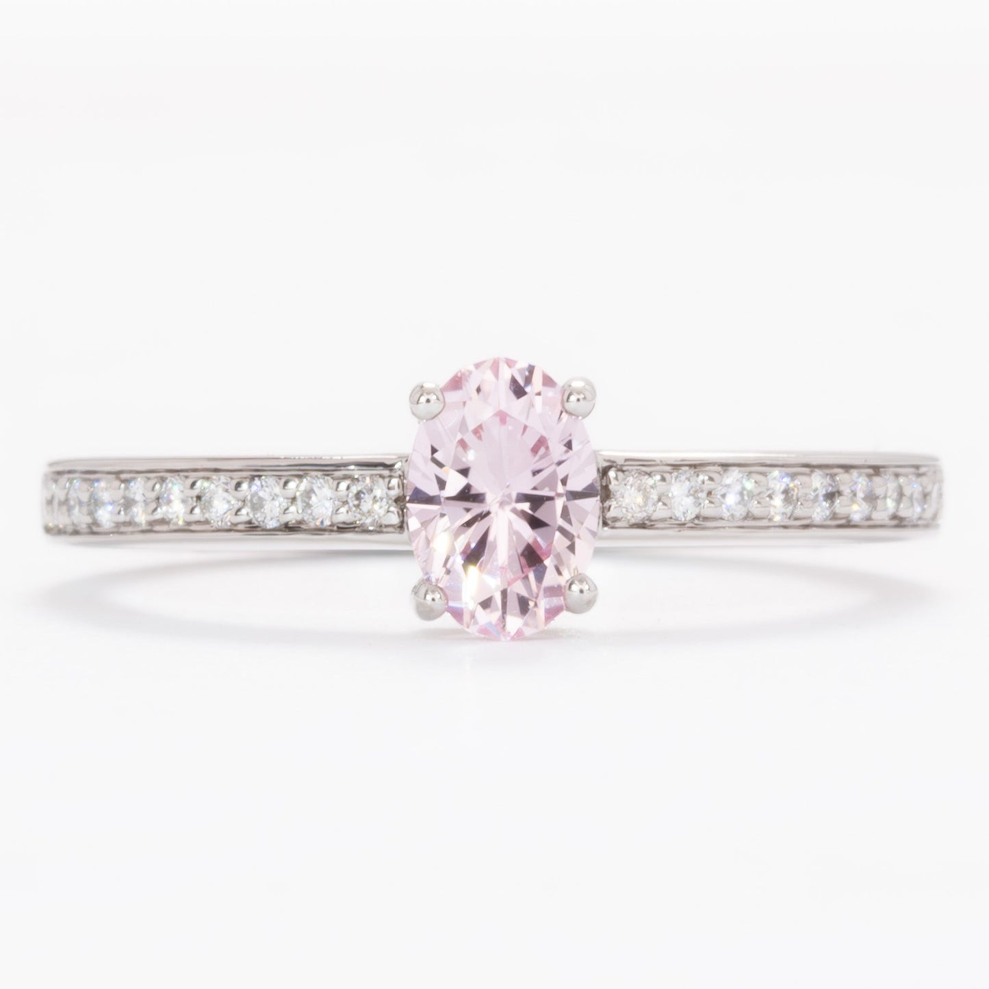 rumi wedding set with pink oval lab sapphire