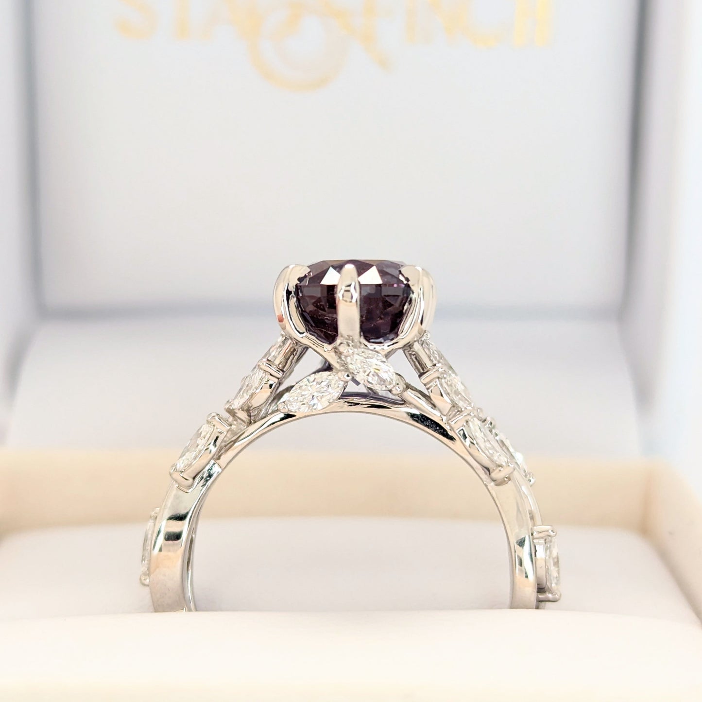 senna nature inspired ring with oval lab alexandrite