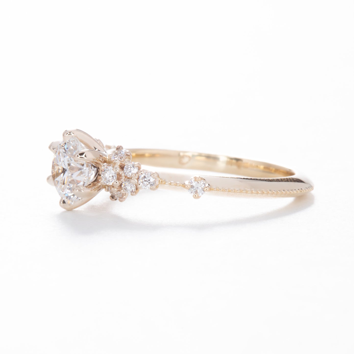 sloane engagement ring in yellow gold with Lab Diamonds