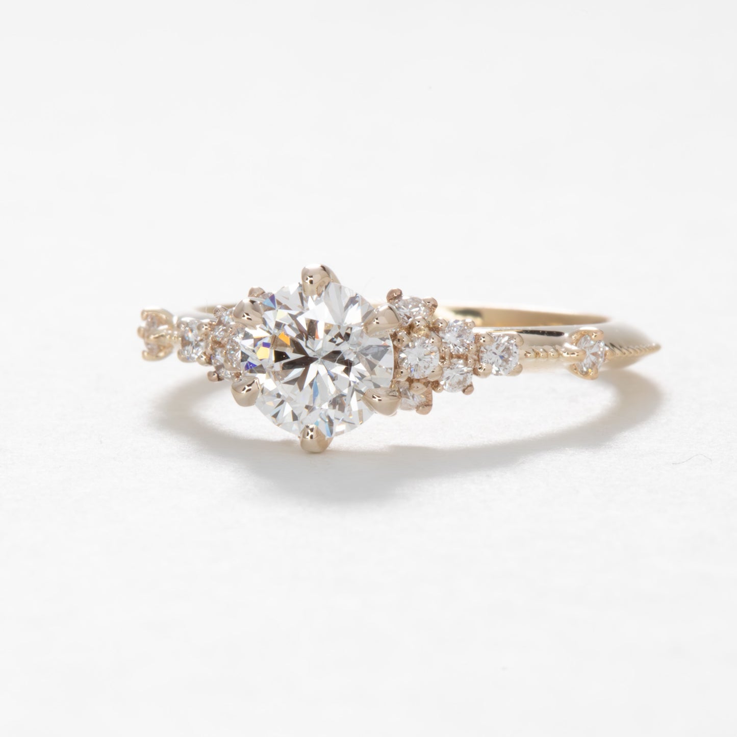 sloane engagement ring in yellow gold with Lab Diamonds
