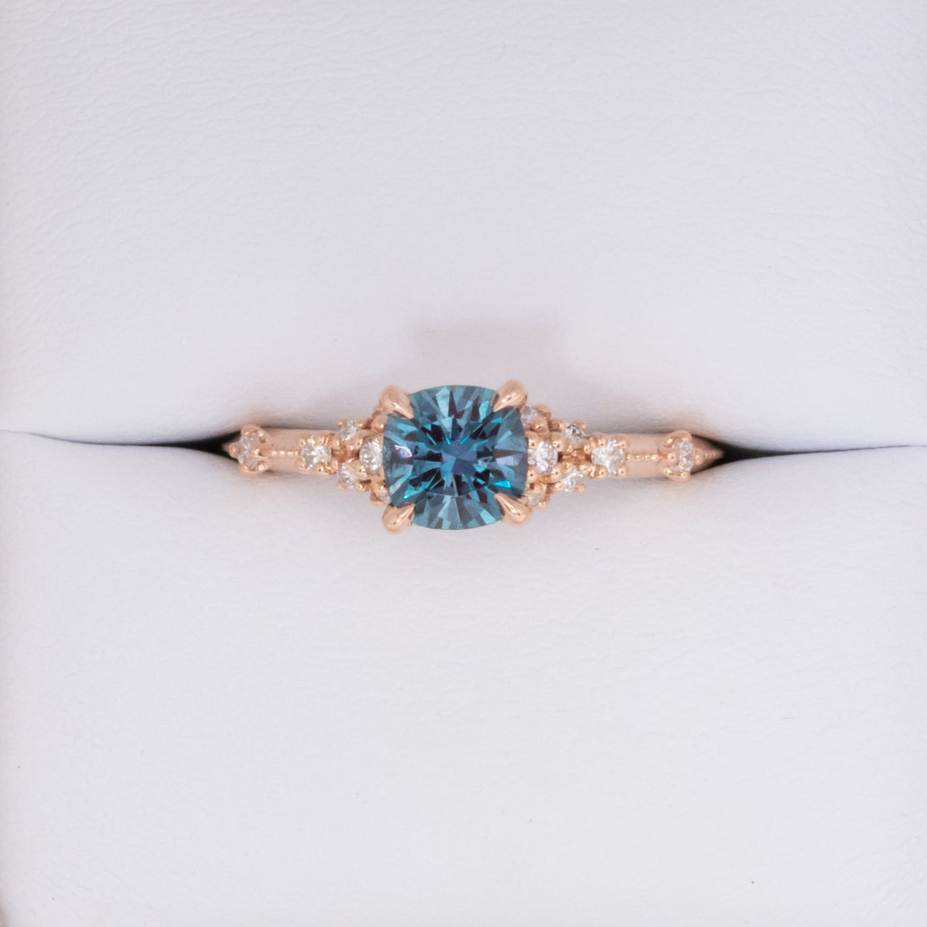 sloane ring with cushion cut lab alexandrite