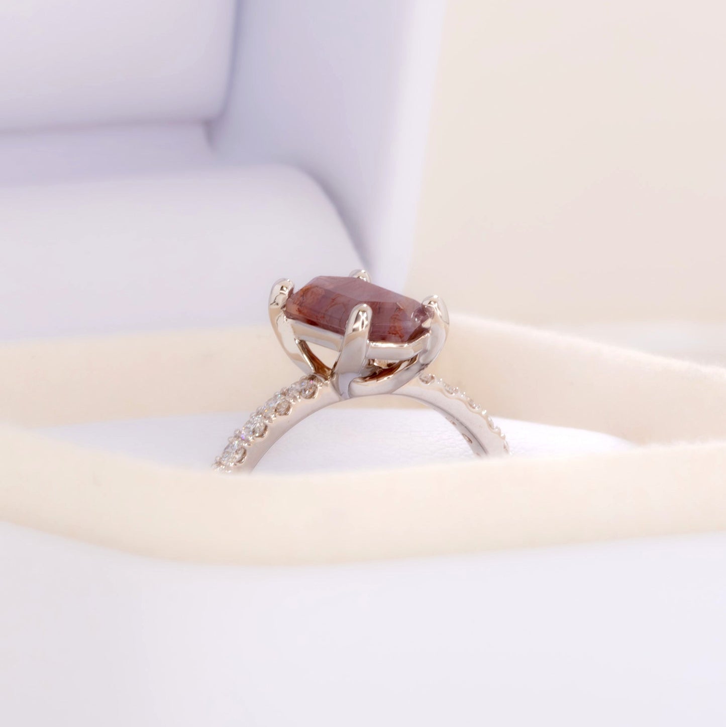 sofia accented ring with dutch marquise red moss agate