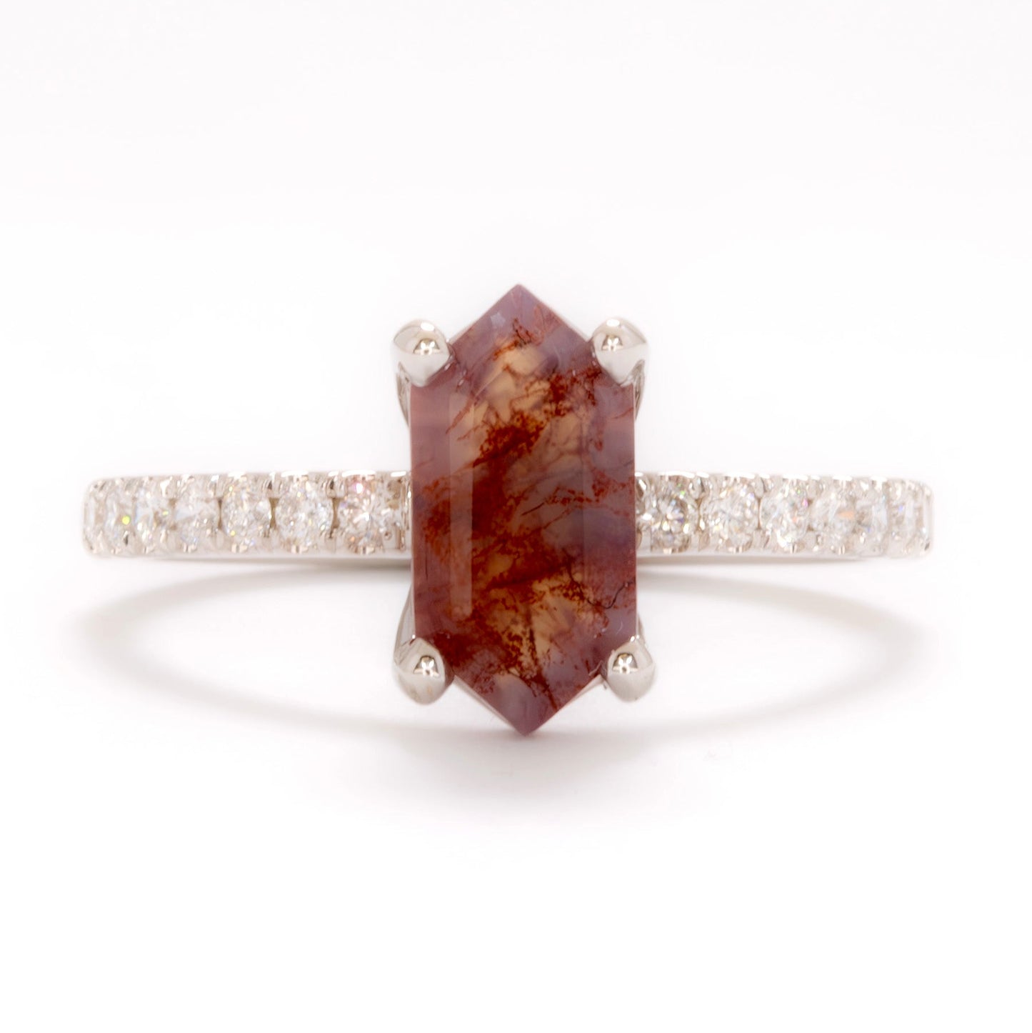 sofia accented ring with dutch marquise red moss agate