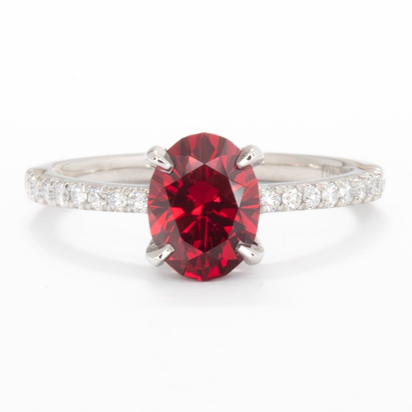 sofia engagement ring with oval lab ruby